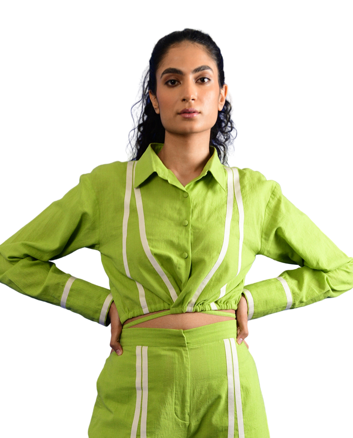 Scream Green Tie Up Top