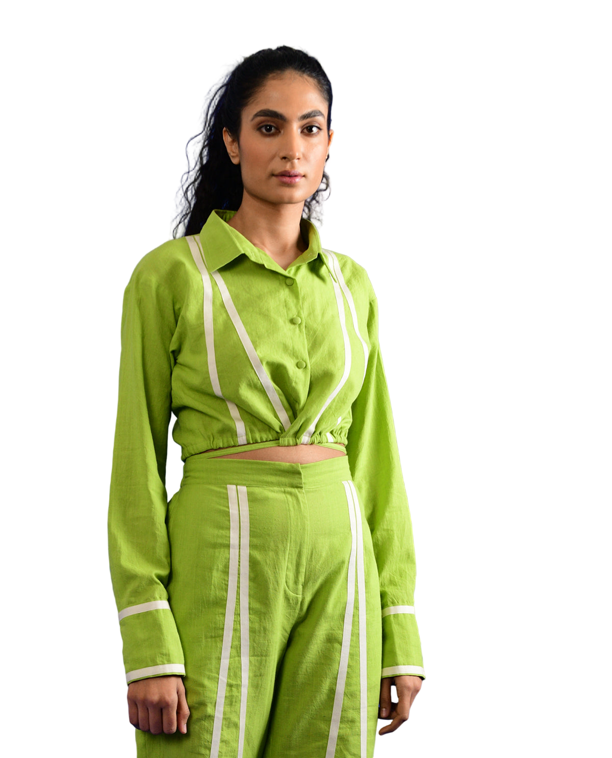 Scream Green Tie Up Top