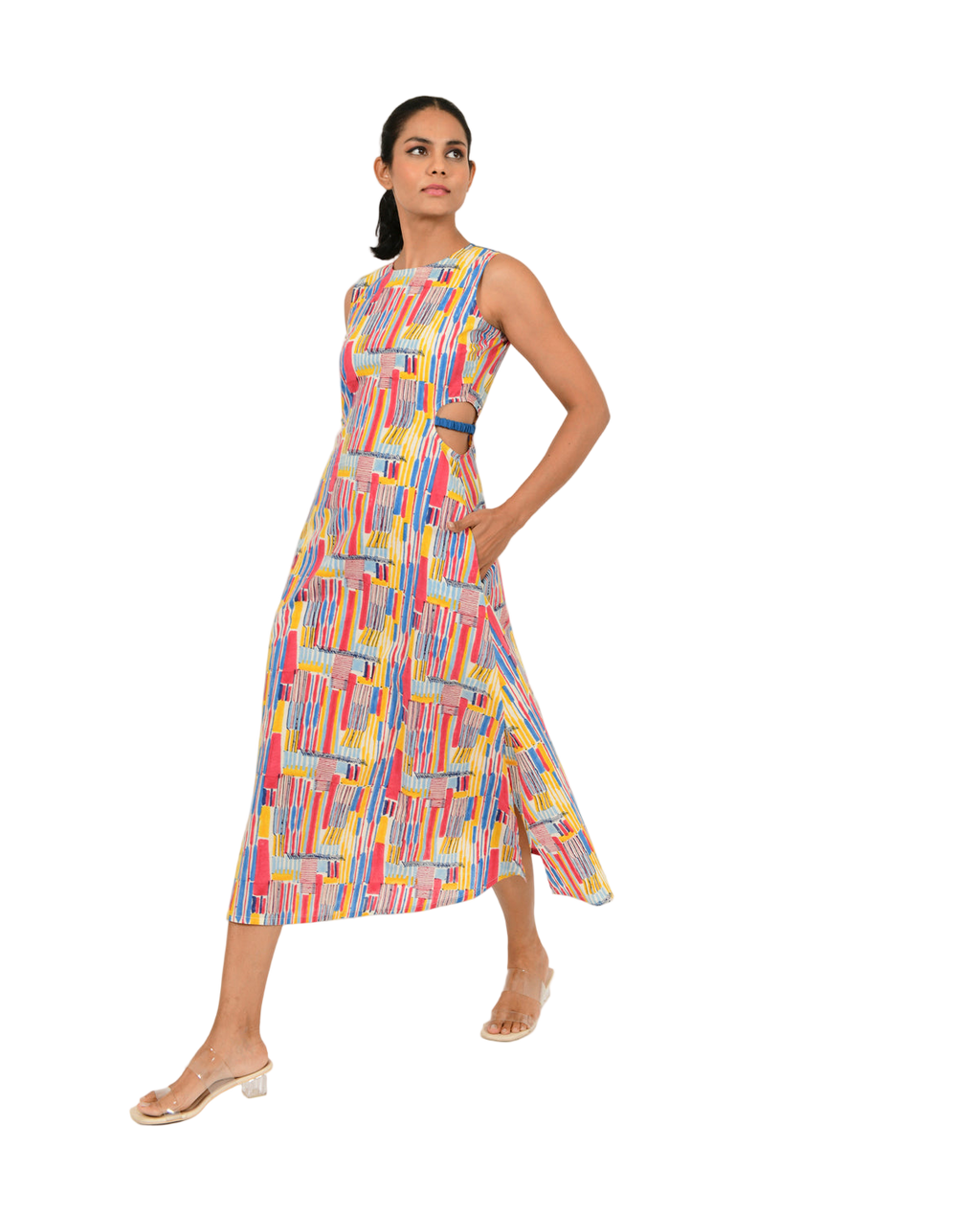 Scribble Side Cut Dress