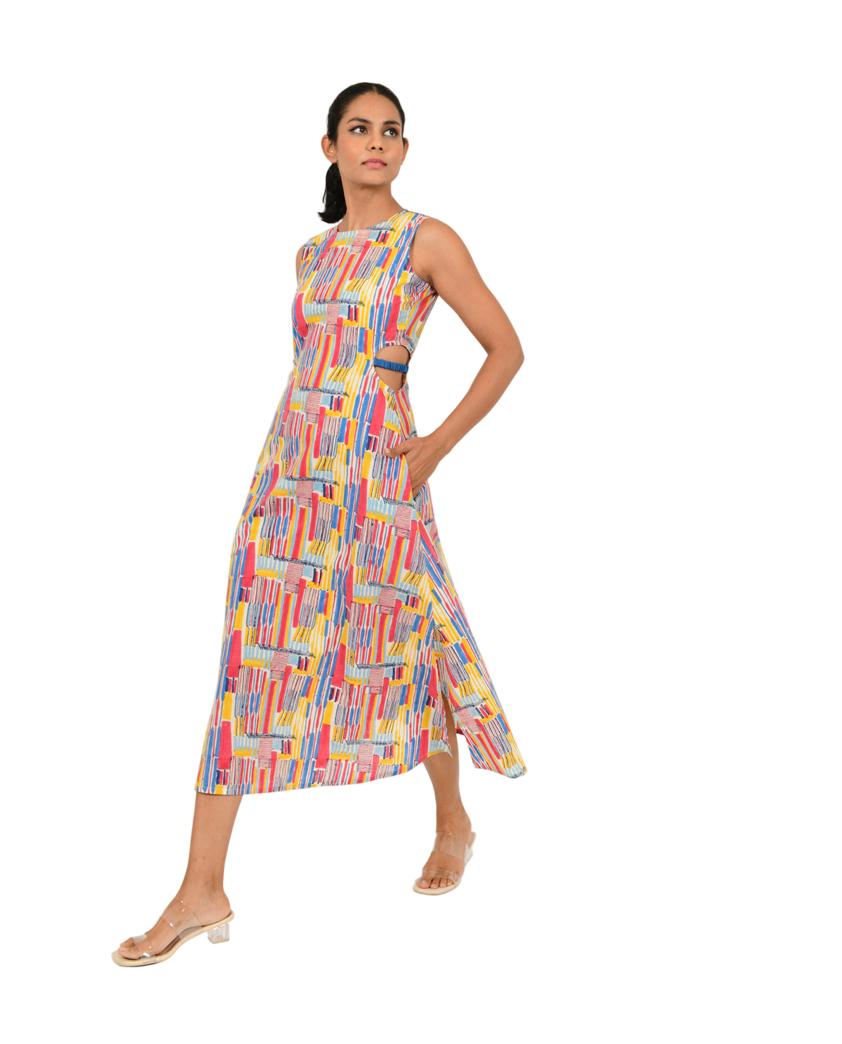 Scribble Side Cut Dress