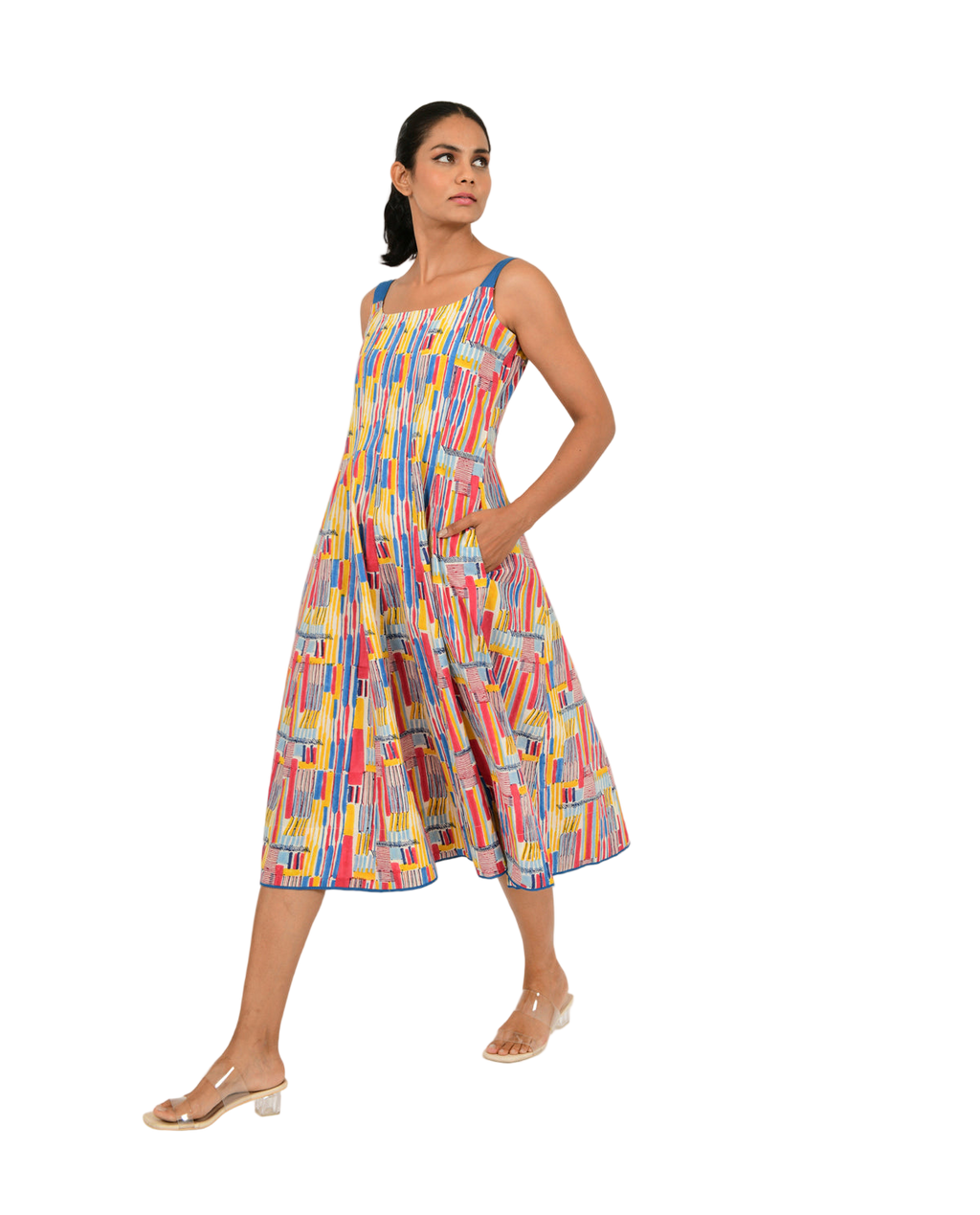 Scribble Multi Doll Linen Dress