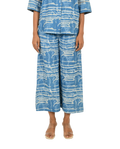 Indigo Splash Linen Pants