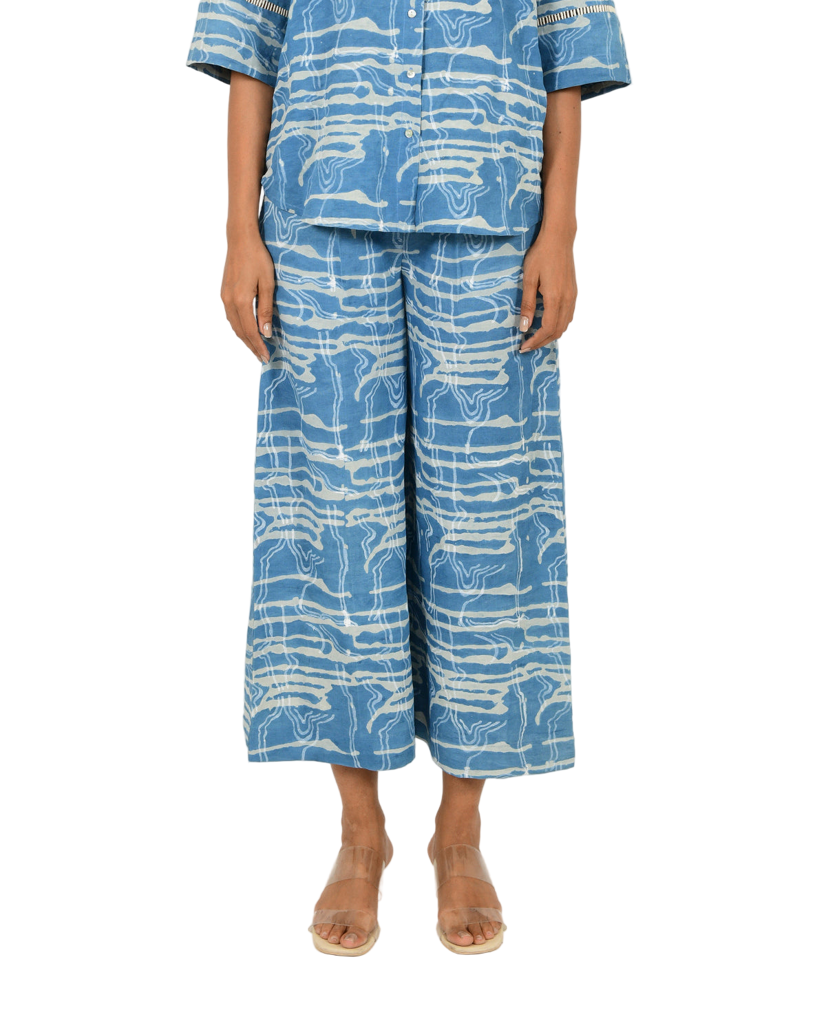 Indigo Splash Linen Pants