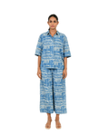 Indigo Splash Shirt Linen Co-Ord Set