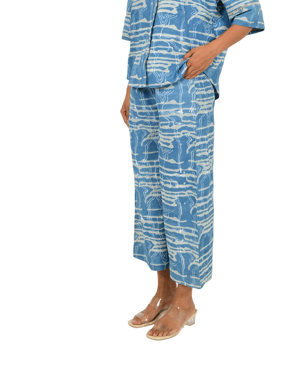 Indigo Splash Linen Pants