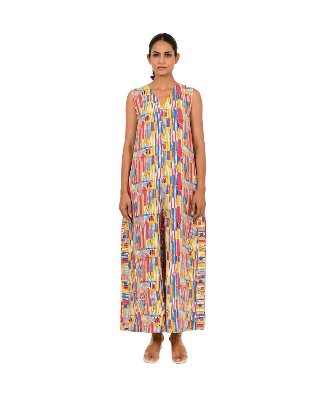 Scribble Linen Multi Jumpsuit
