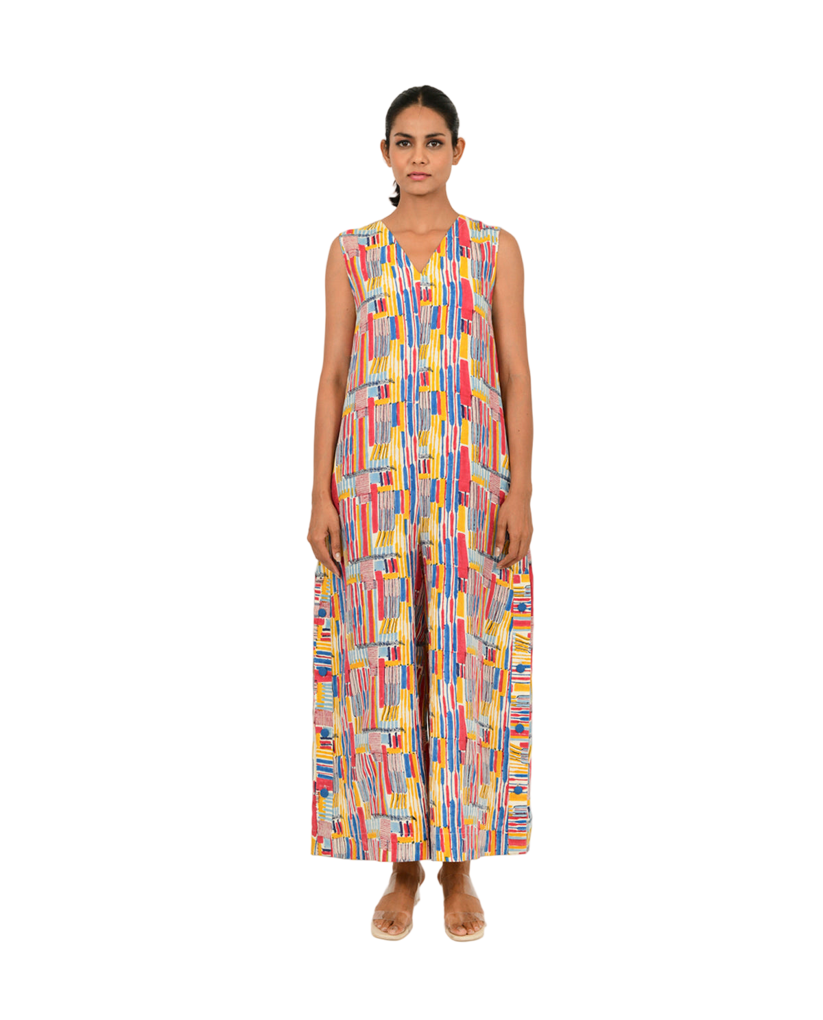 Scribble Linen Multi Jumpsuit