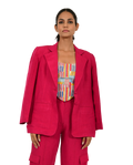 Viva Magenta Linen Jacket