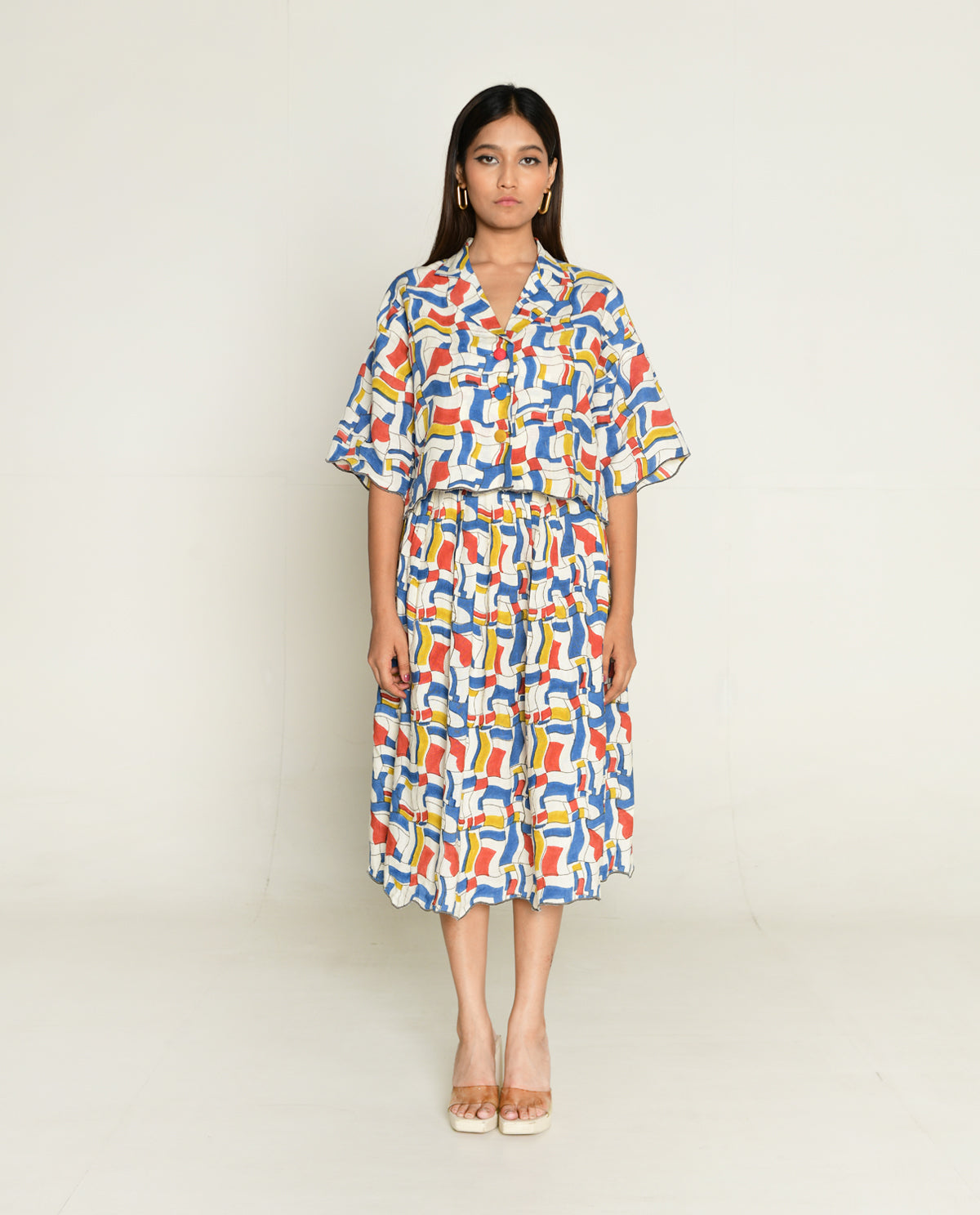Escher Co-Ord Shirt With Skirt