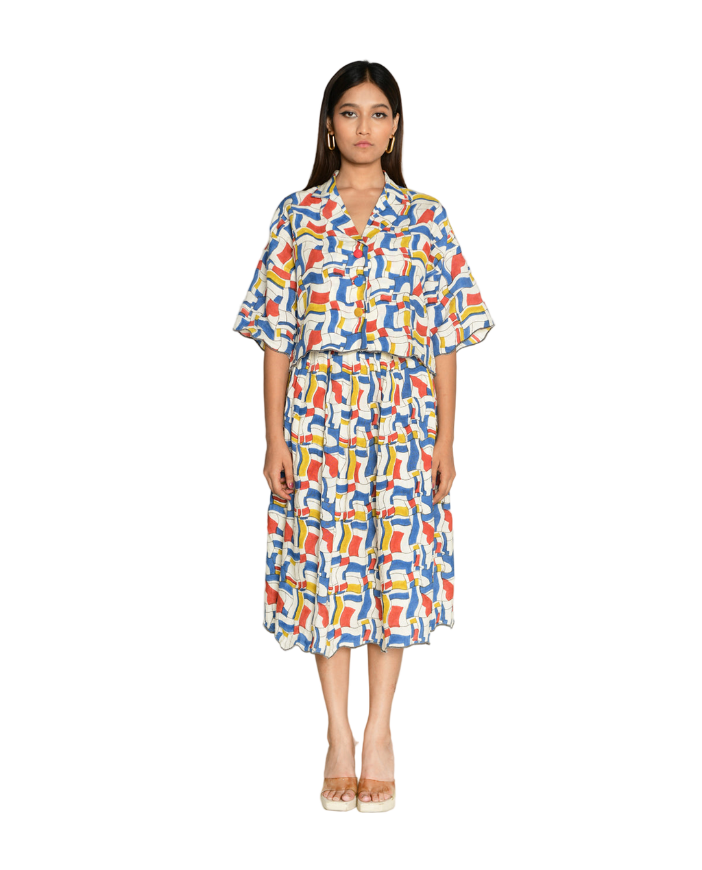Escher Co-Ord Shirt With Skirt