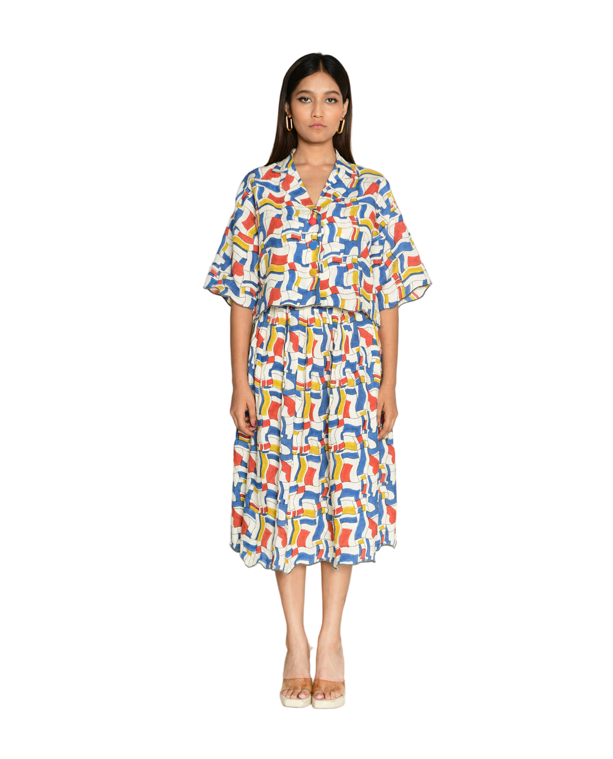 Escher Co-Ord Shirt With Skirt