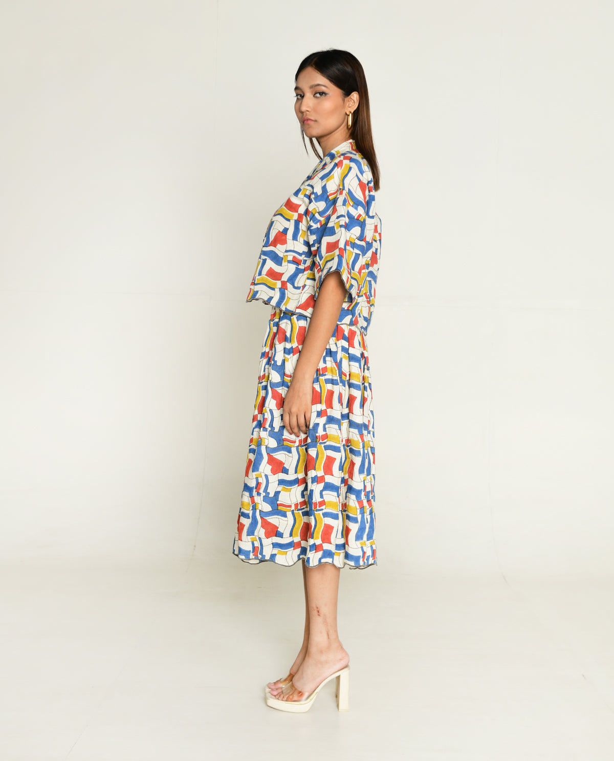 Escher Co-Ord Shirt With Skirt