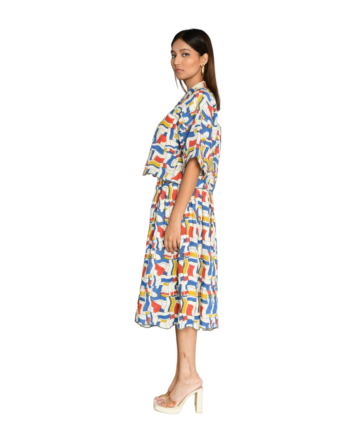 Escher Co-Ord Shirt With Skirt