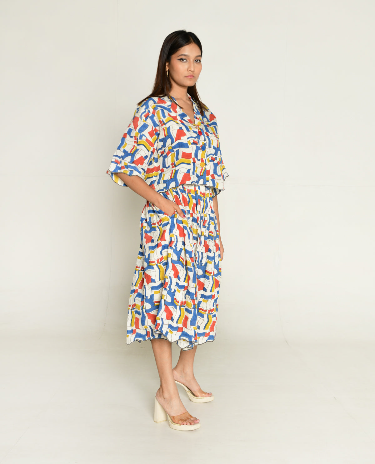 Escher Co-Ord Shirt With Skirt