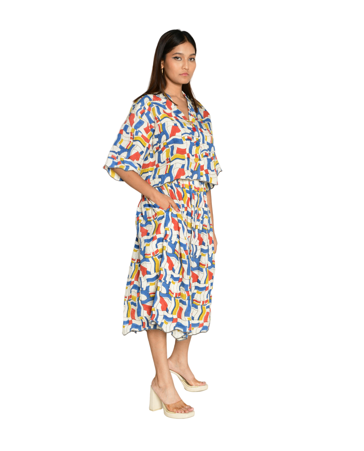 Escher Co-Ord Shirt With Skirt