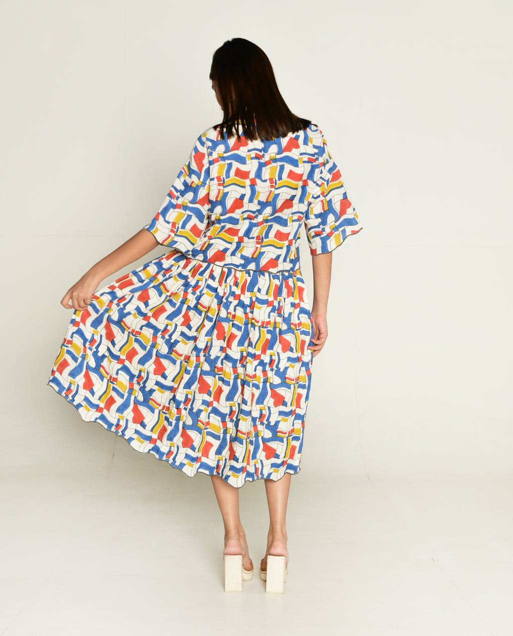 Escher Co-Ord Shirt With Skirt