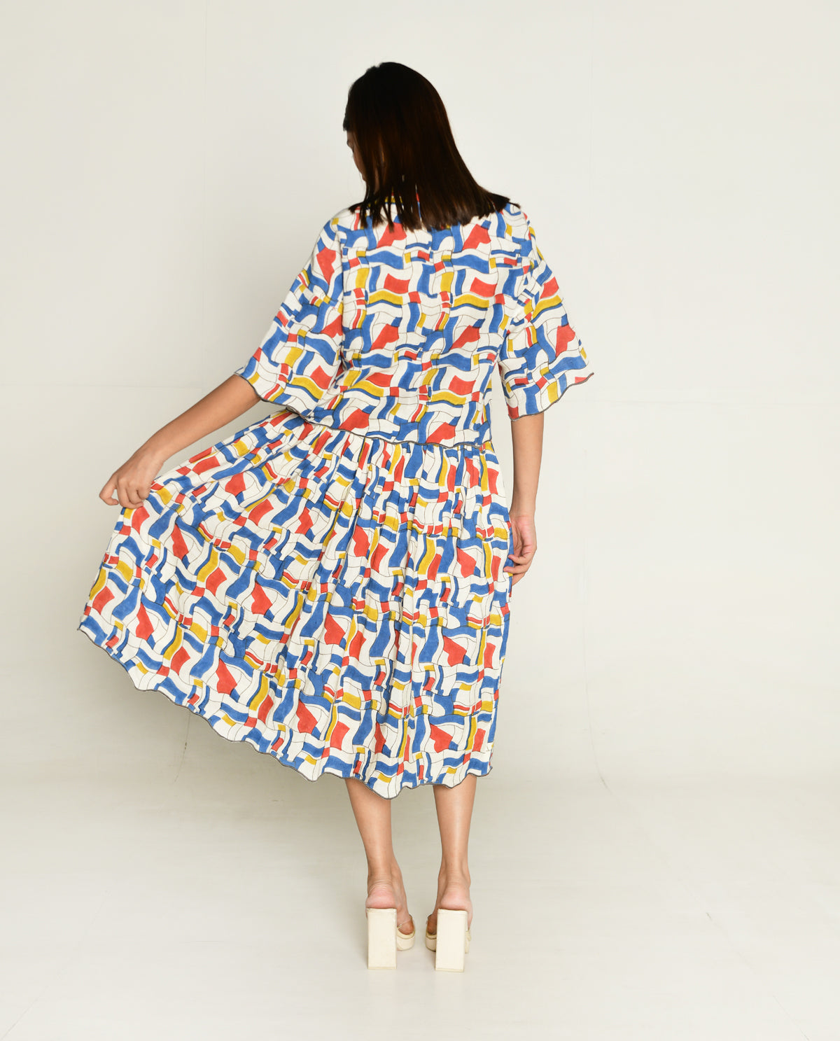 Escher Co-Ord Shirt With Skirt