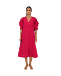 Viva Magenta Linen Bell Dress