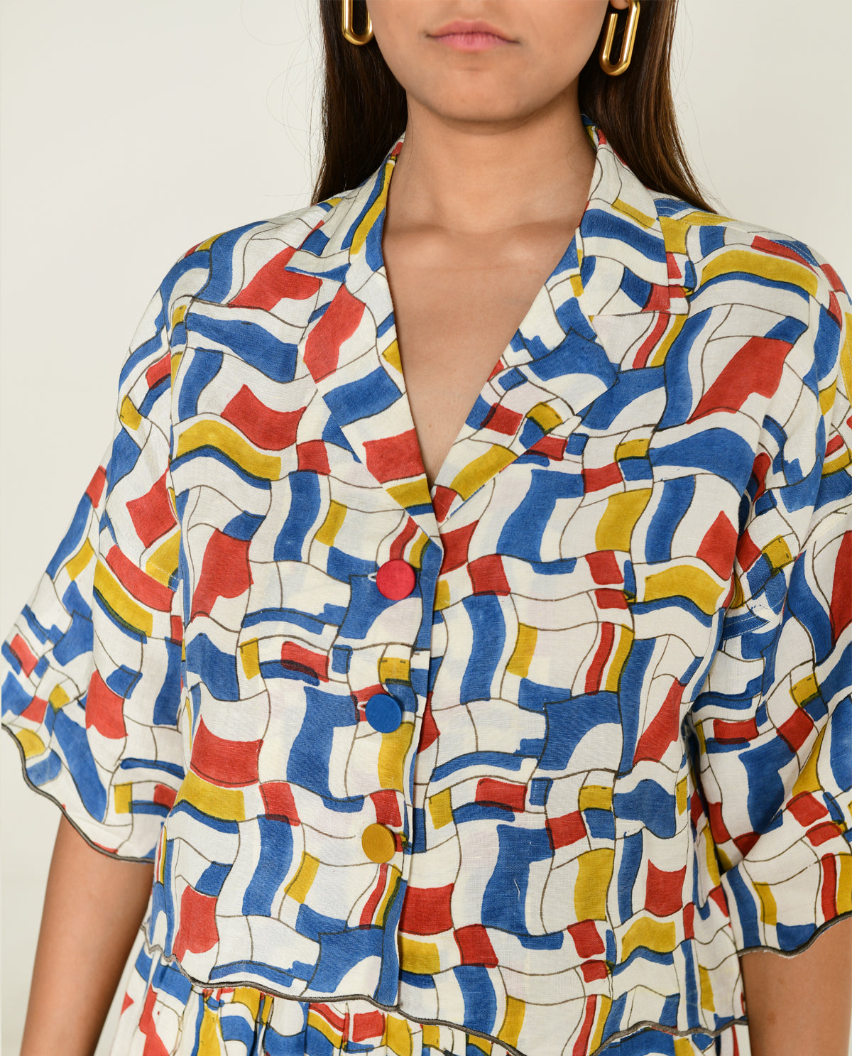 Escher Co-Ord Shirt With Skirt