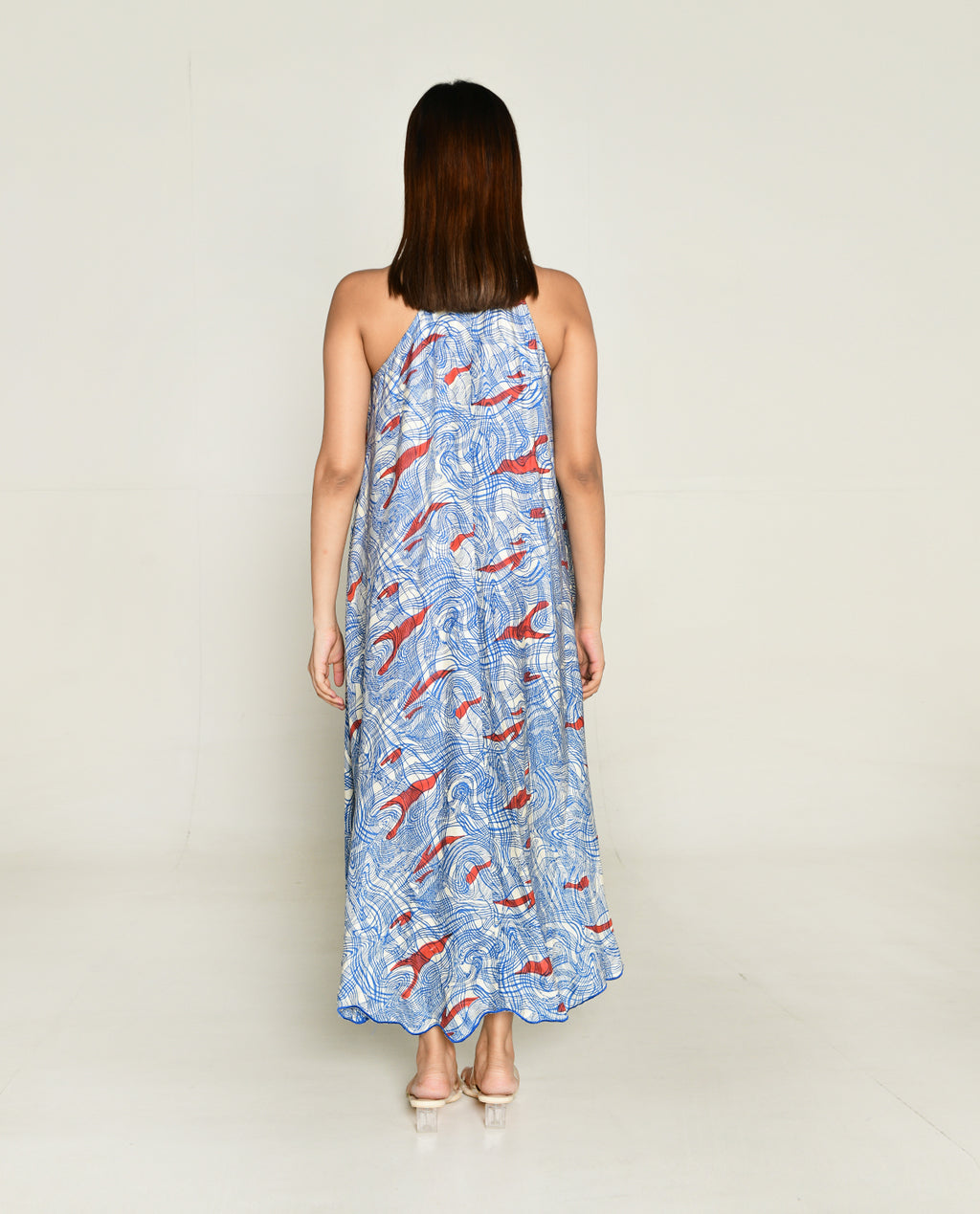 Ponzo Halter Neck Maxi Dress