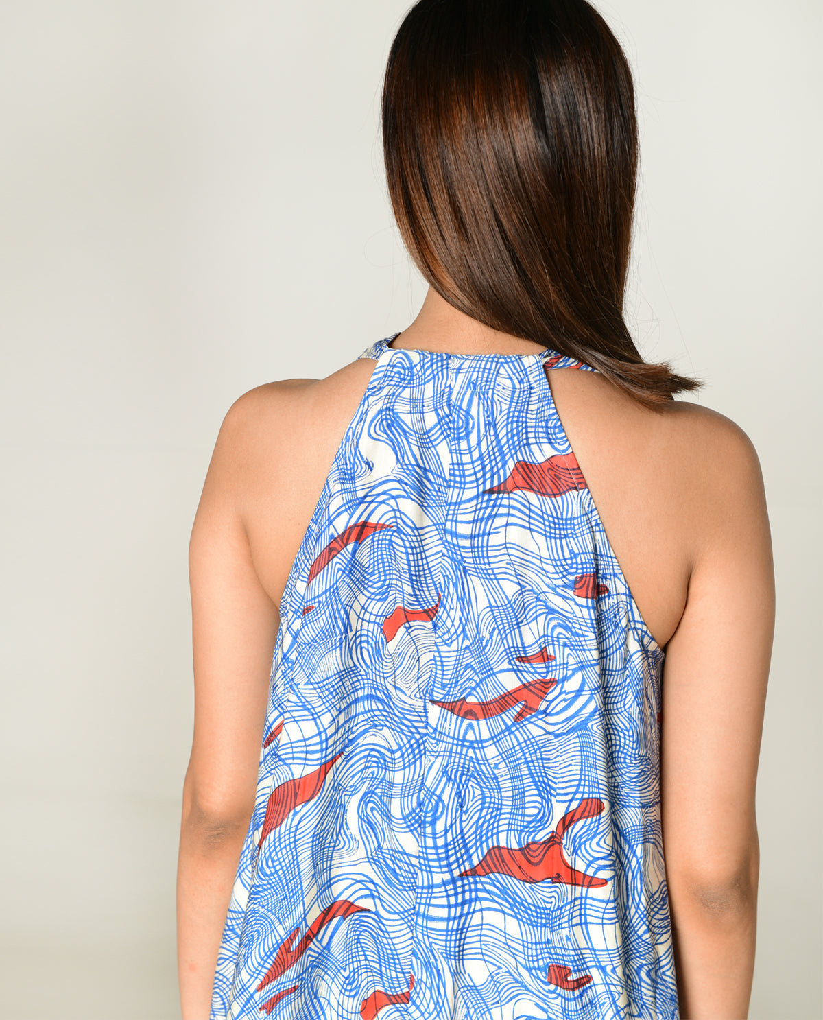 Ponzo Halter Neck Maxi Dress