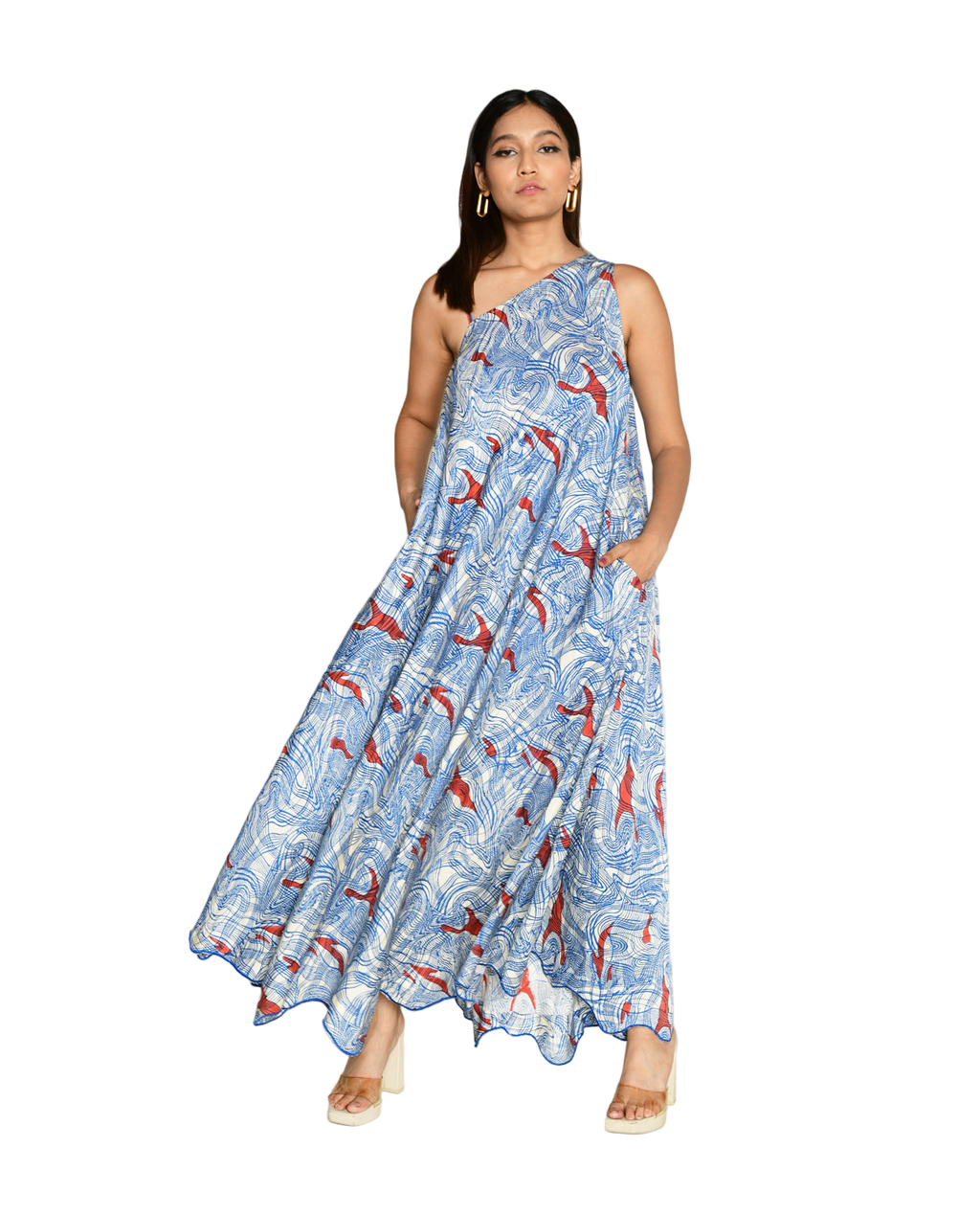 Ponzo One Shoulder Maxi Dress