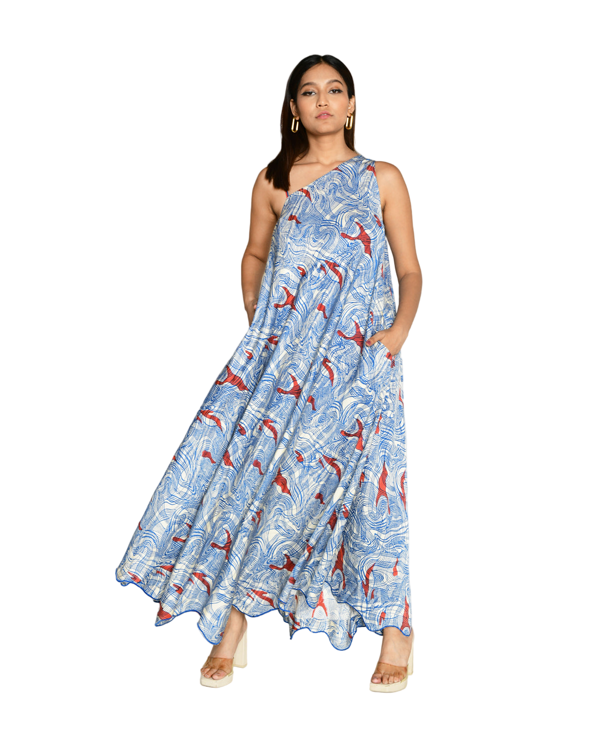 Ponzo One Shoulder Maxi Dress