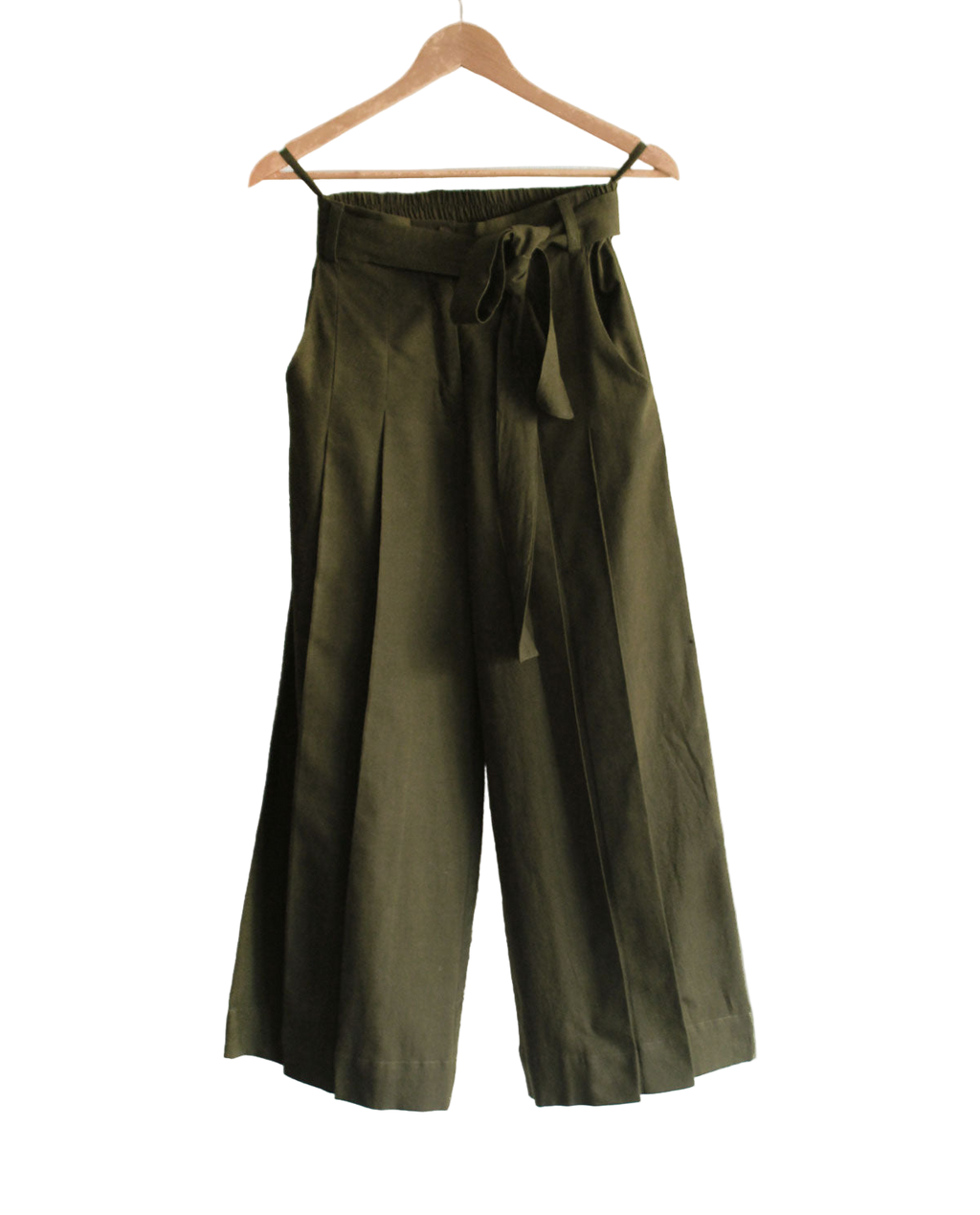 Olive Pleated Pants
