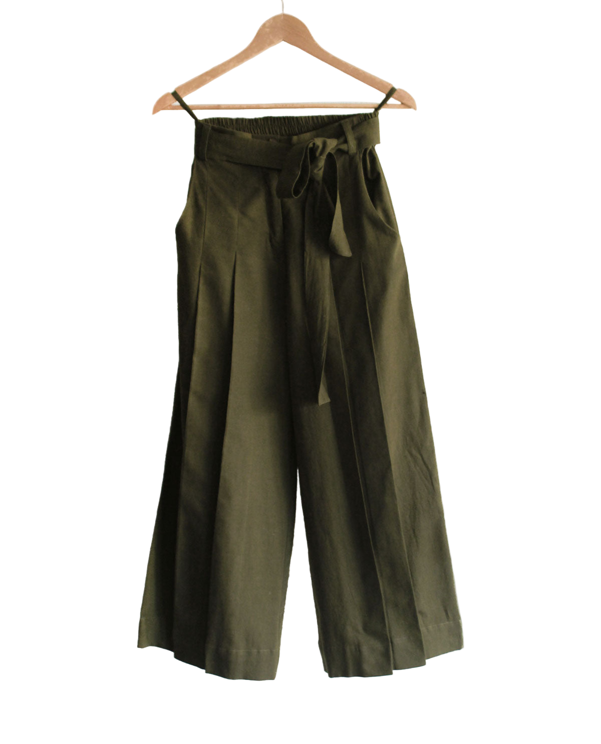 Olive Pleated Pants