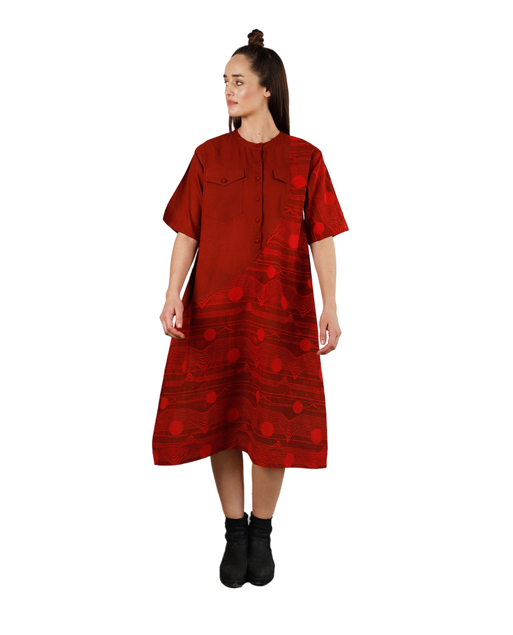 Fluid Red Pocket Dress
