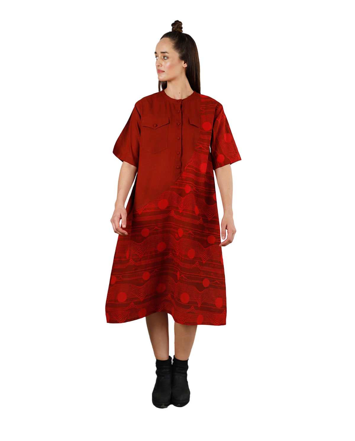 Fluid Red Pocket Dress
