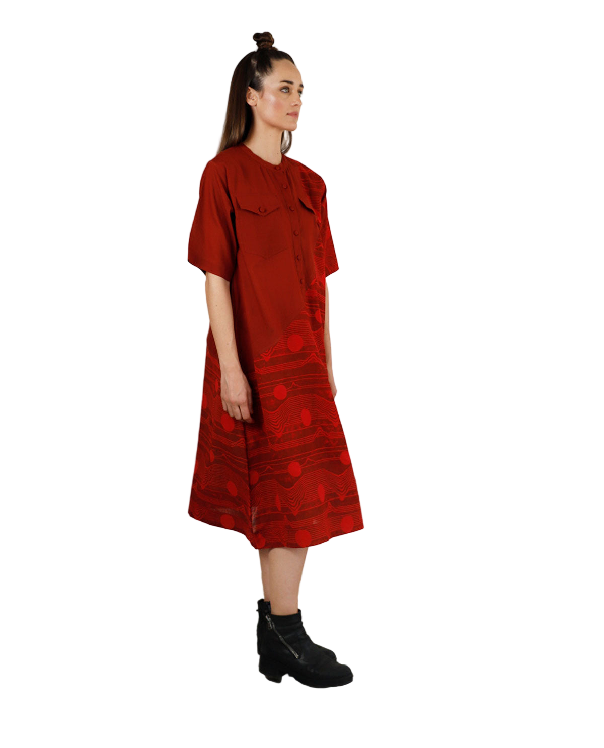 Fluid Red Pocket Dress