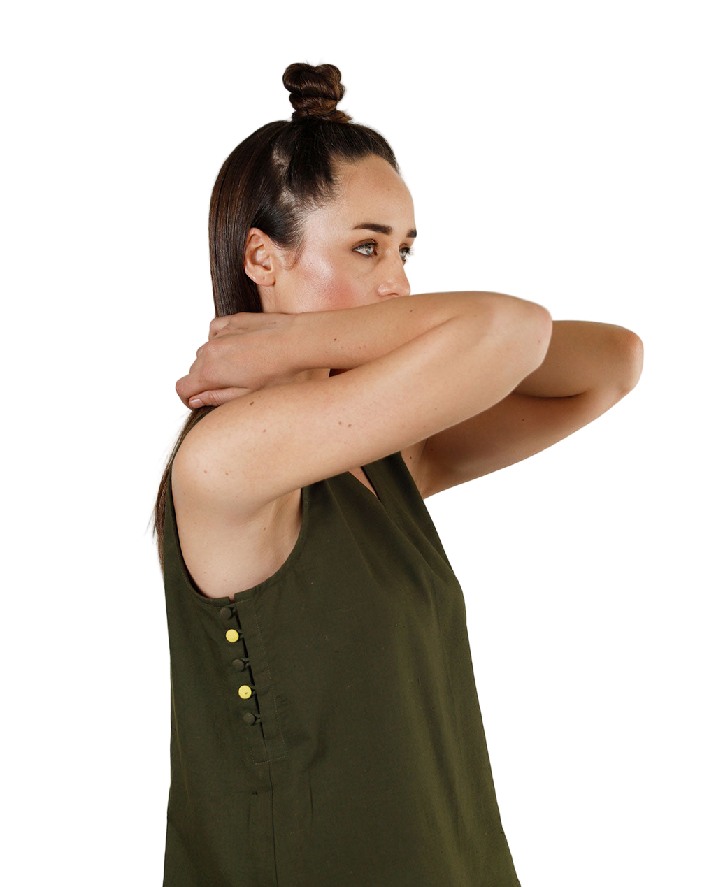 Side Buttoned Solid Top