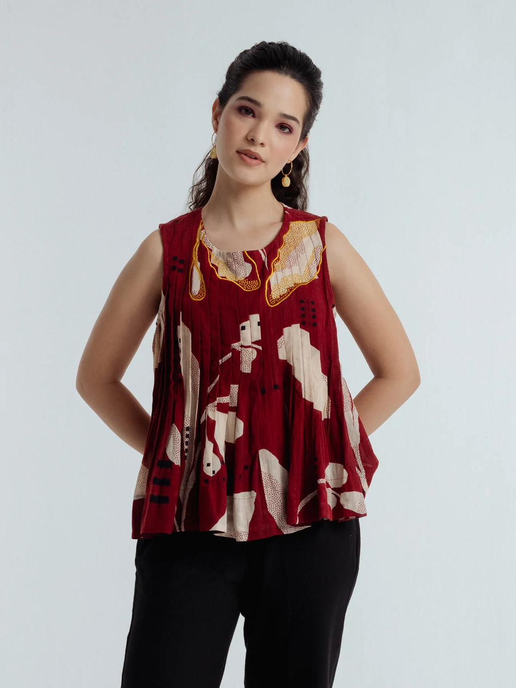 Madder Pleated Top