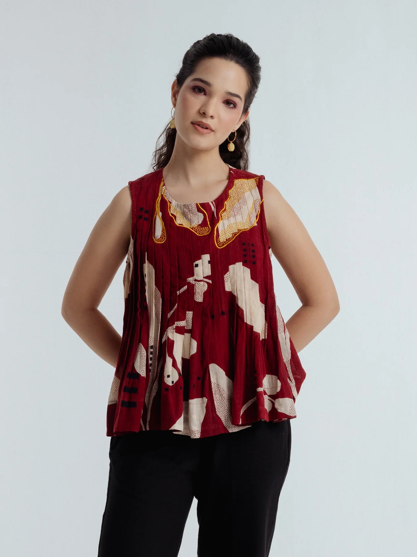 Madder Pleated Top
