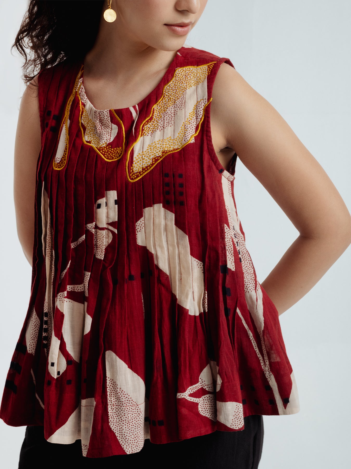 Madder Pleated Top