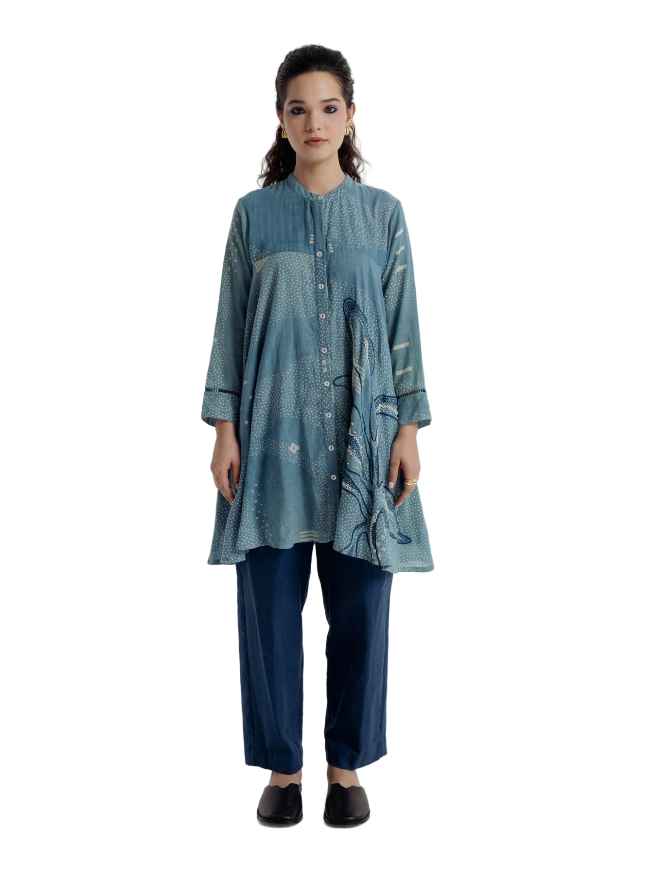 Indigo Sky Flare Co-Ord Set