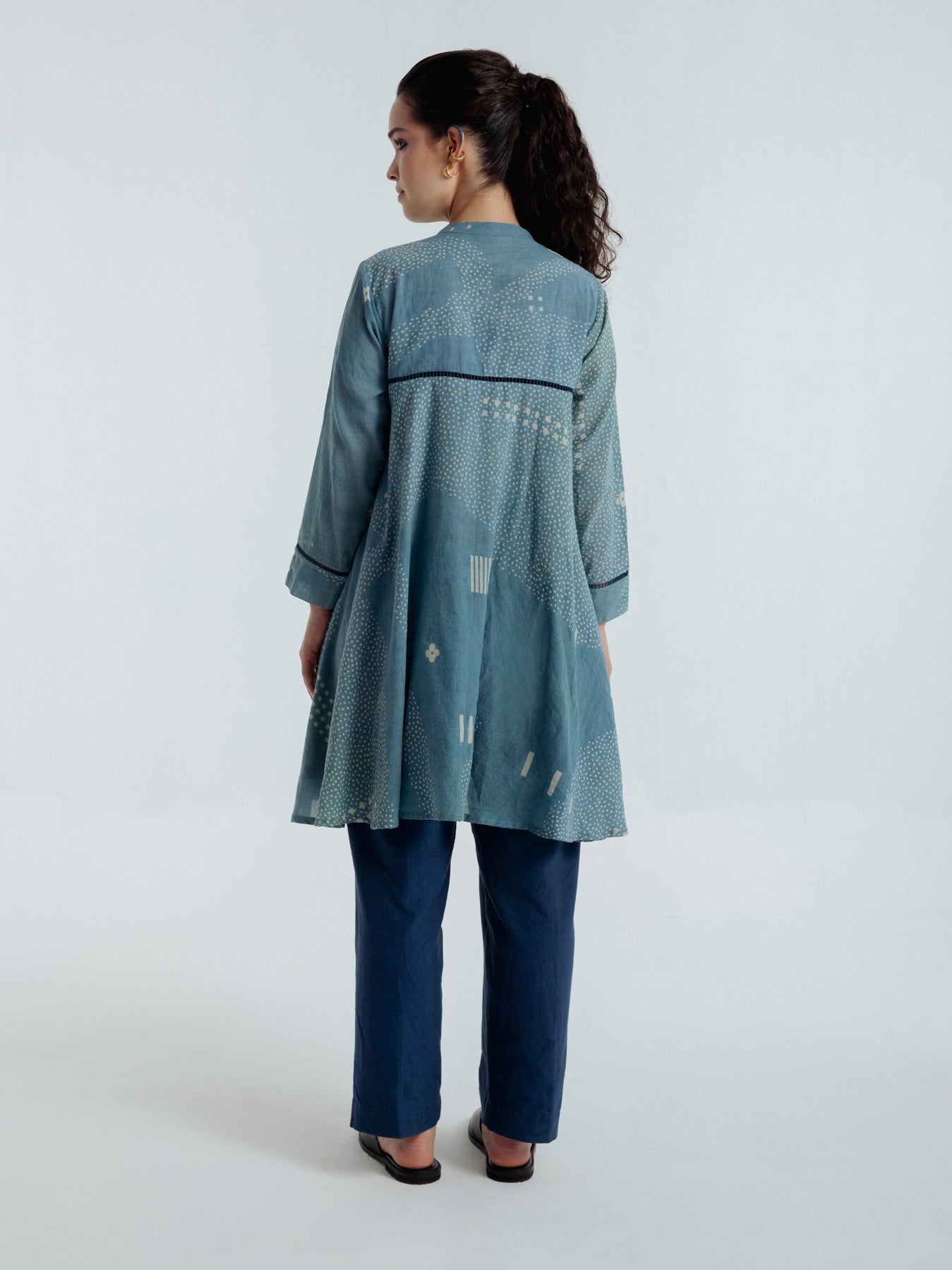 Indigo Shadow Flare Co-Ord Set