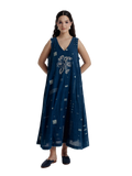 Indigo Shadow Maxi Dress