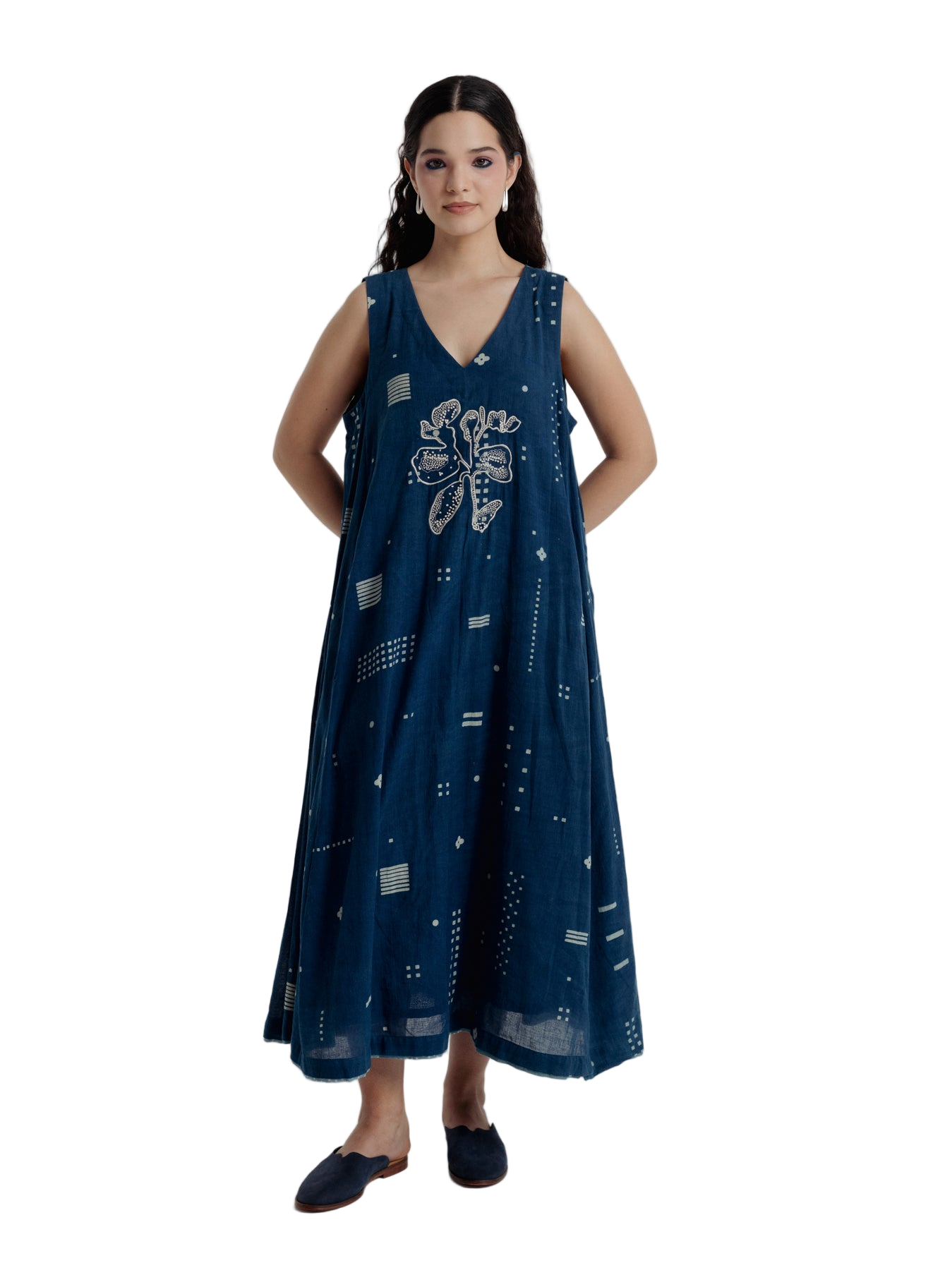 Indigo Shadow Maxi Dress