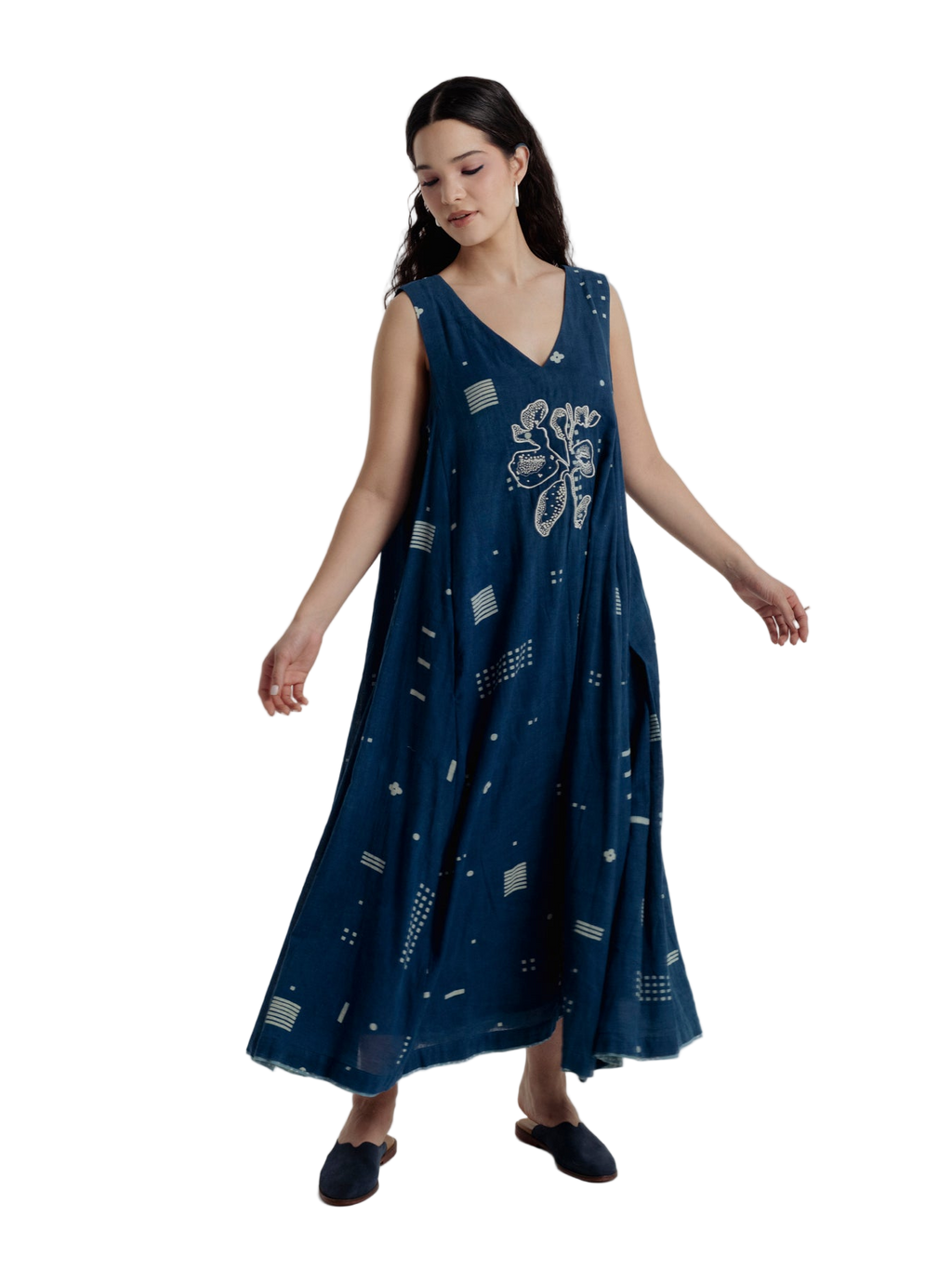 Indigo Shadow Maxi Dress