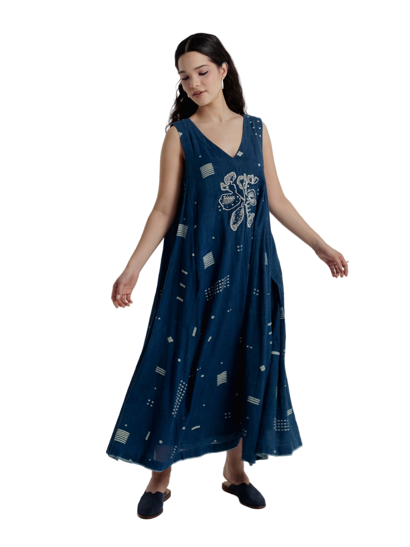 Indigo Shadow Maxi Dress