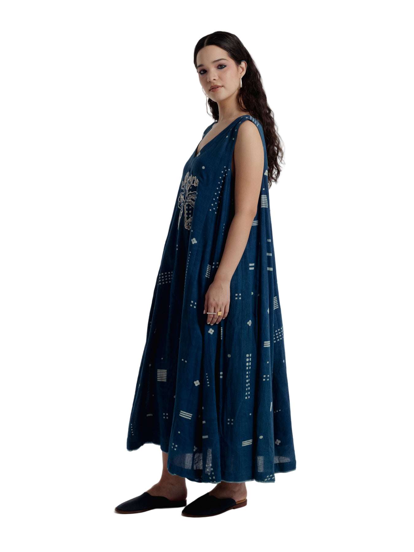 Indigo Shadow Maxi Dress