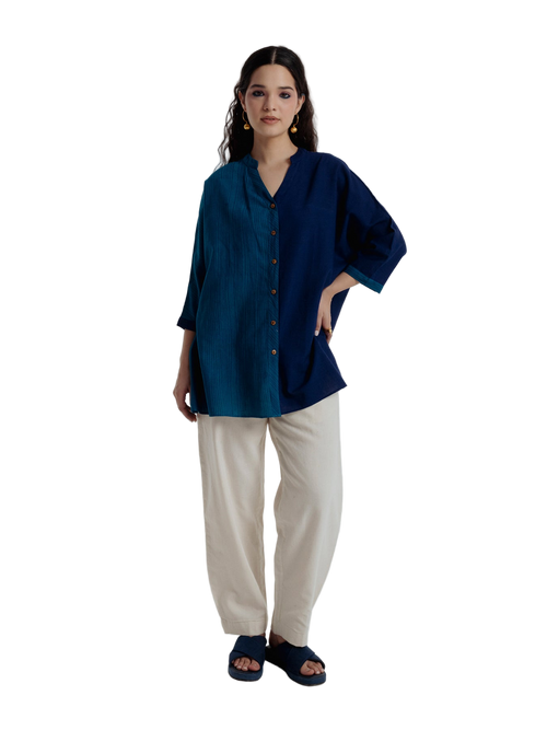 Half And Half Oversized Shirt