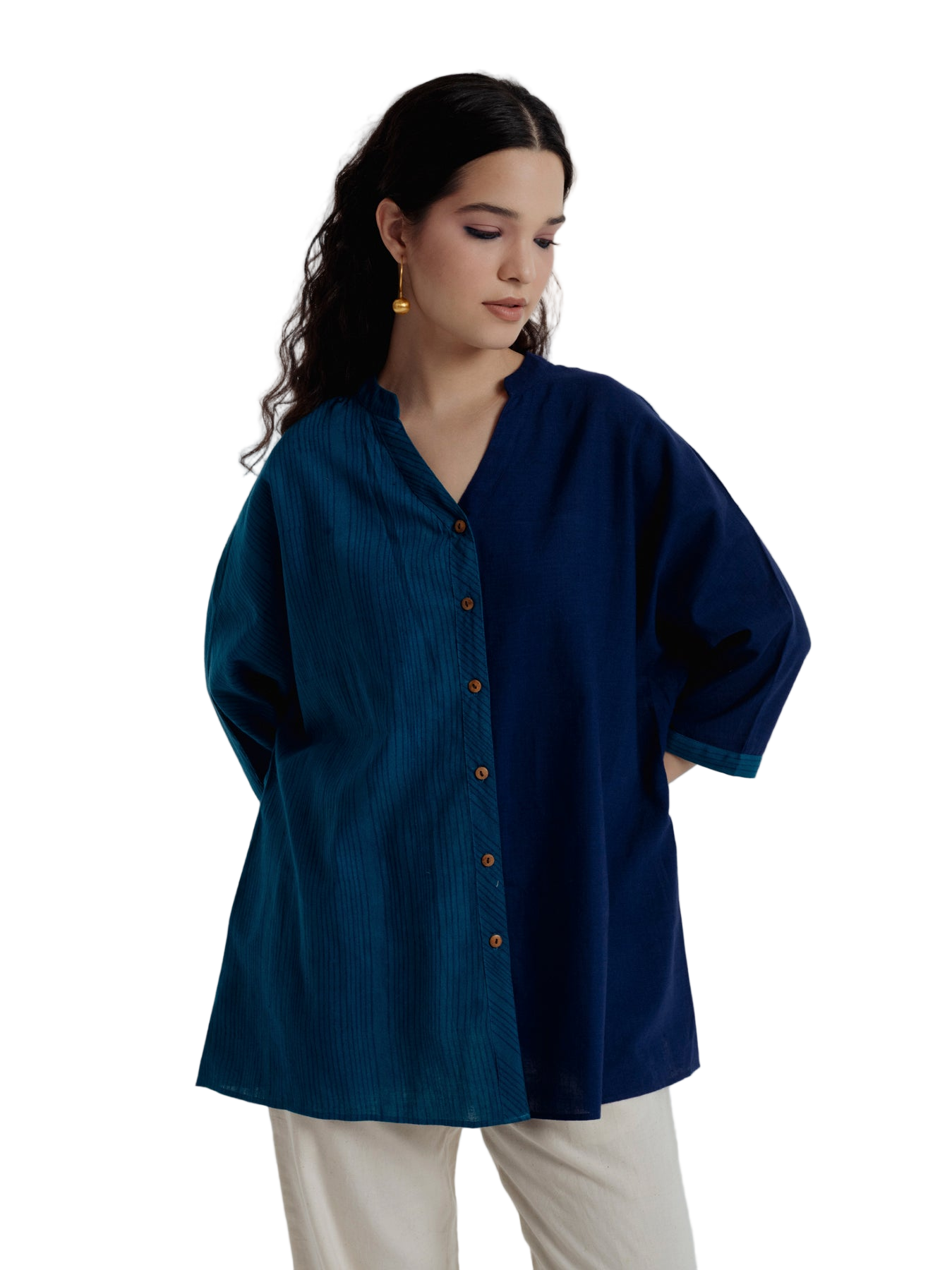 Half And Half Oversized Shirt