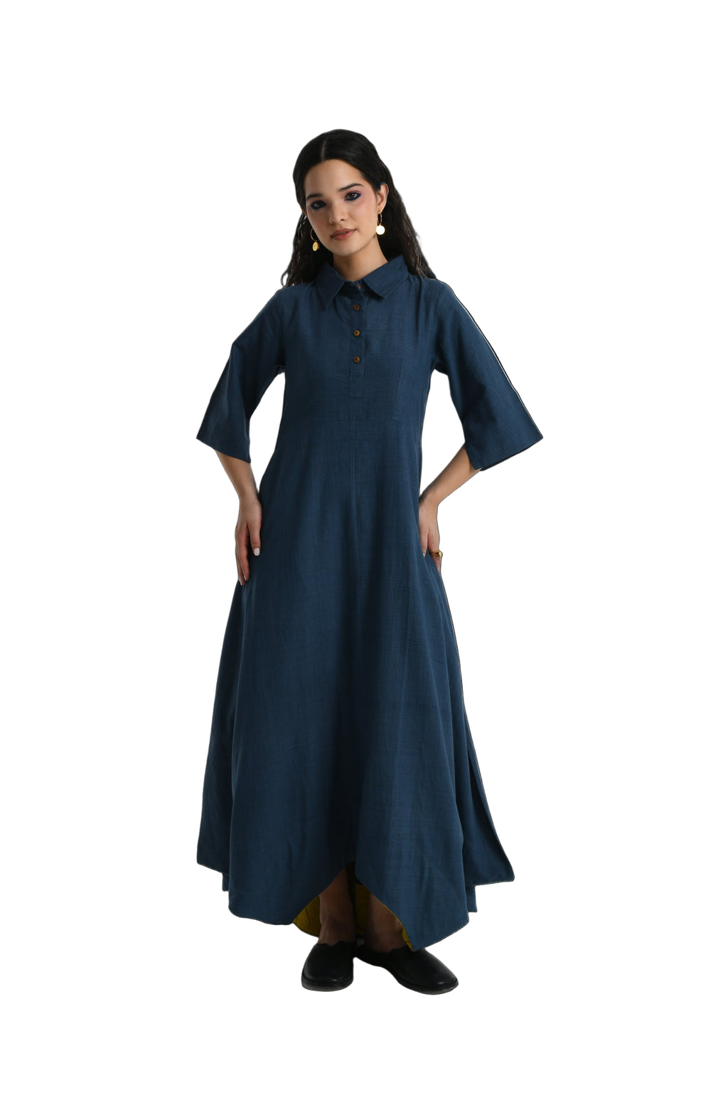 Collar Side Cowl Dress