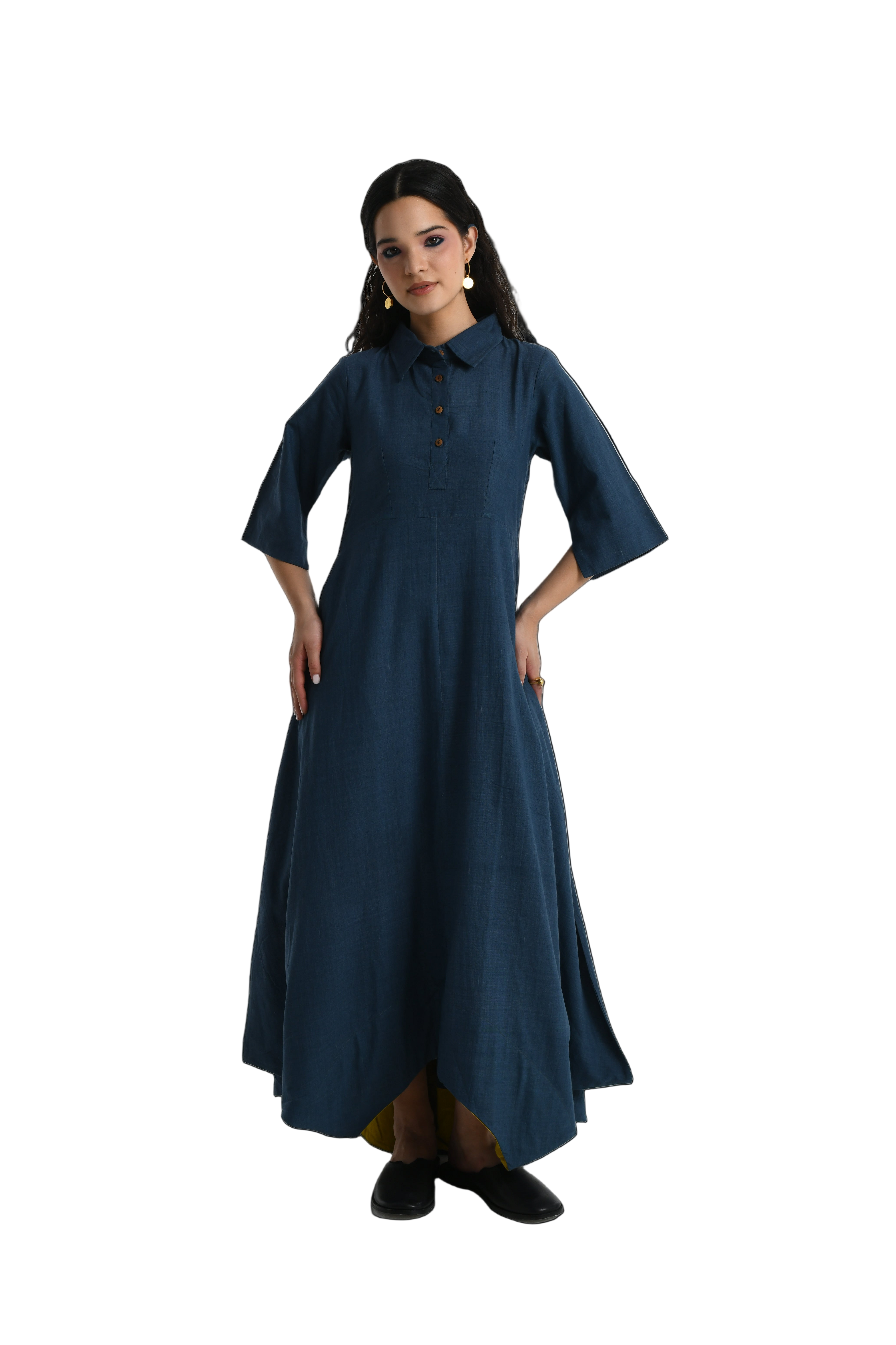 Collar Side Cowl Dress