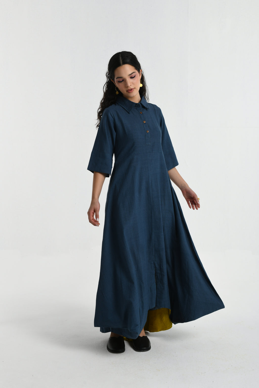 Collar Side Cowl Dress