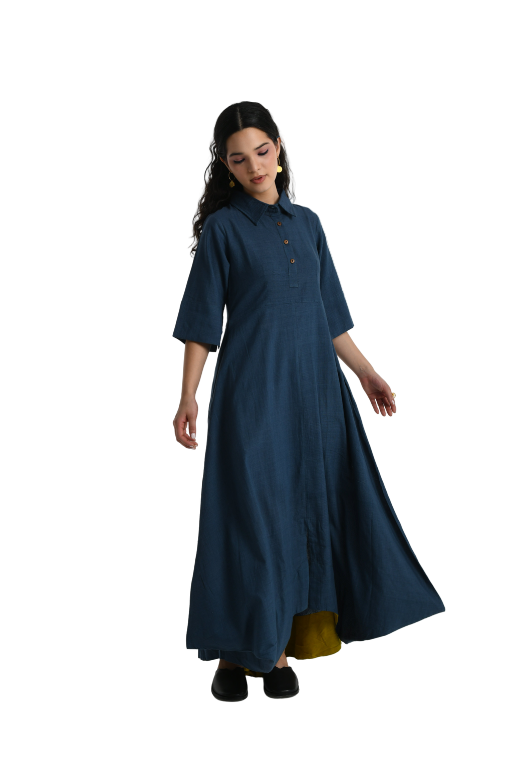 Collar Side Cowl Dress