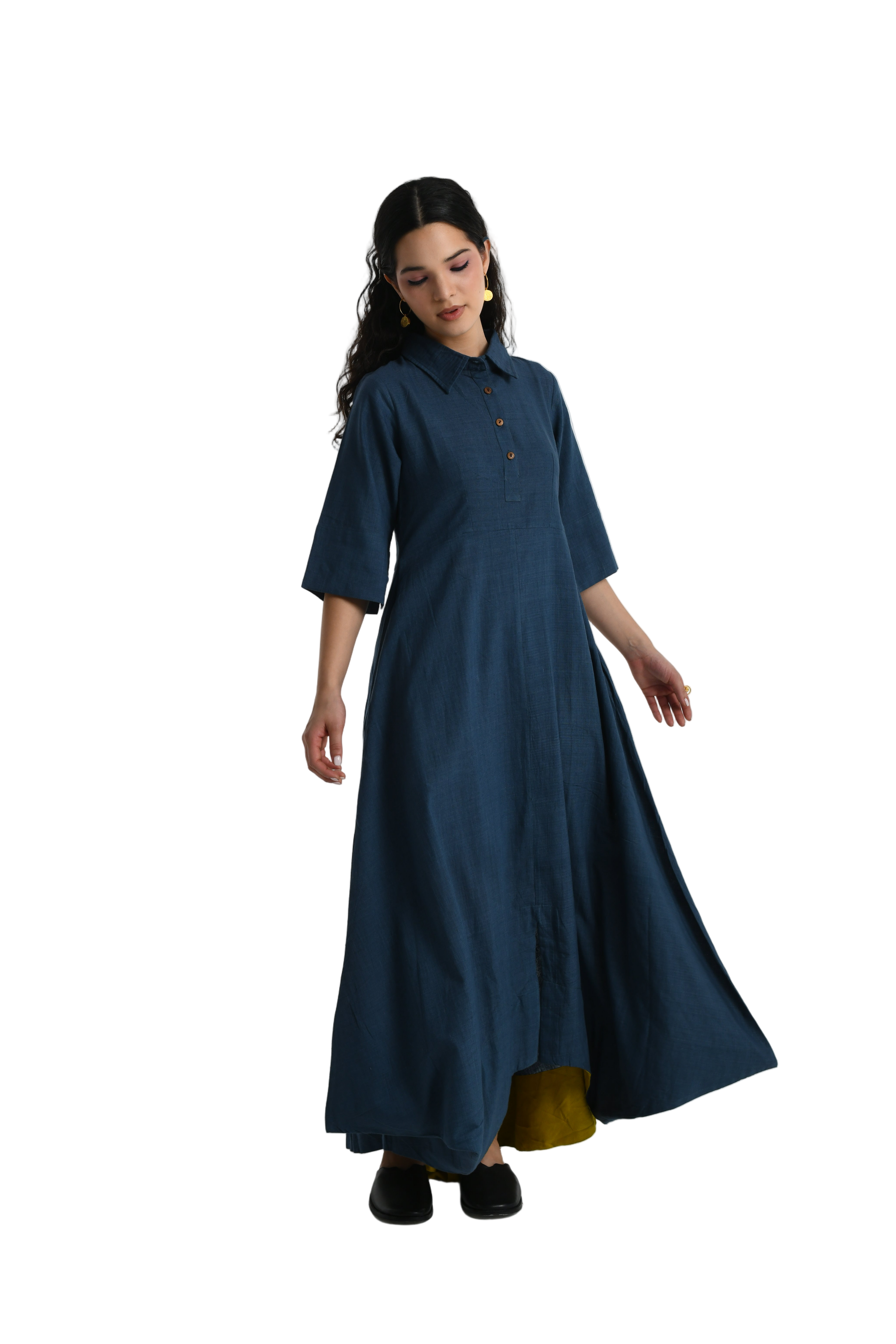 Collar Side Cowl Dress